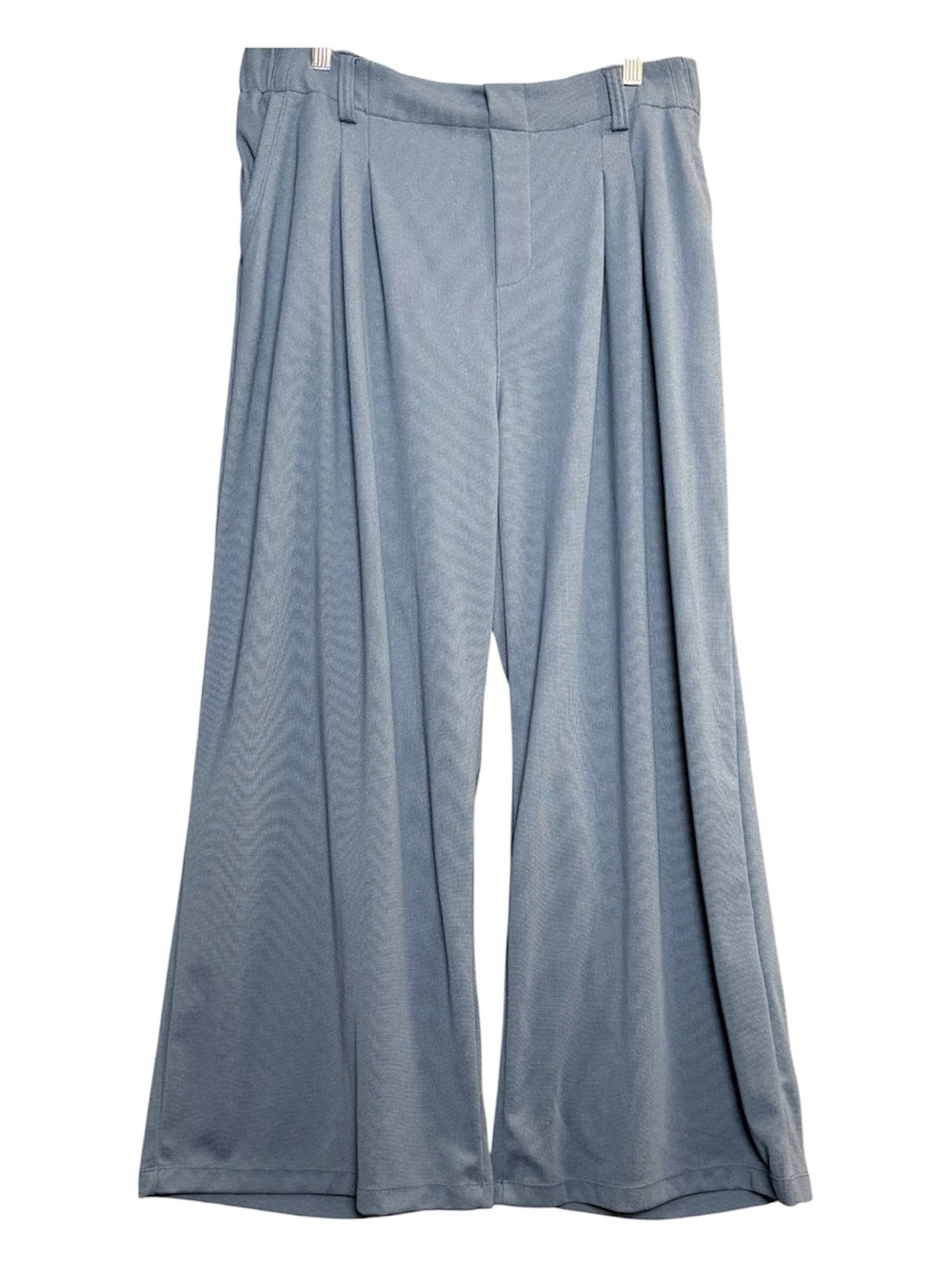Halara Flex Pants Sz XL Petite Gray Blue Pleated Wide Leg Work Office Comfort